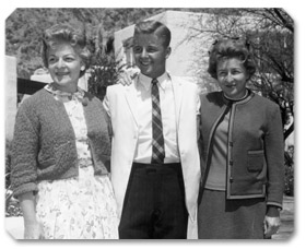 Virginia Galvin, her nephew Paul, and sister
Carol Critchfield at Camelback Inn, 1963