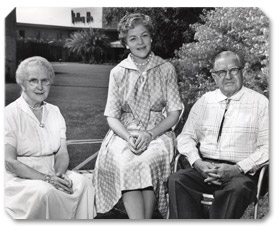 Jessica and Ken Critchfiled with Virginia at the Valley Ho Resort, Scottsdale, Ariz