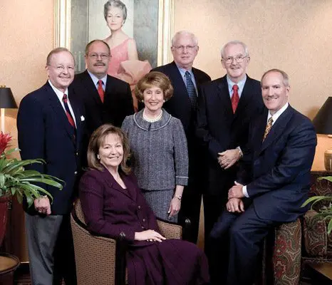 The Board of Trustees:(from left to right) Paul Critchfield, Jose Cardenas, Sharon Harper, Laura Grafman, Jim Bruner, Arthur DeCabooter, and Stephen Zabilski