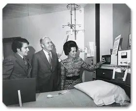 Christopher, Robert, and Mary Galvin at thePaul V. Galvin Coronary Care Unit